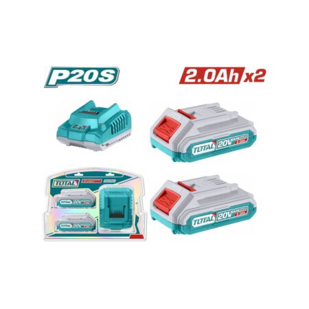 TOTAL ΕΠΑΓΓ. ΣΕΤ 2τεμ ΜΠΑΤ. TFBLI2001 Li-ion 20V/2Ah + 1τεμ ΦΟΡΤΙΣΤΗΣ TFCLI2001